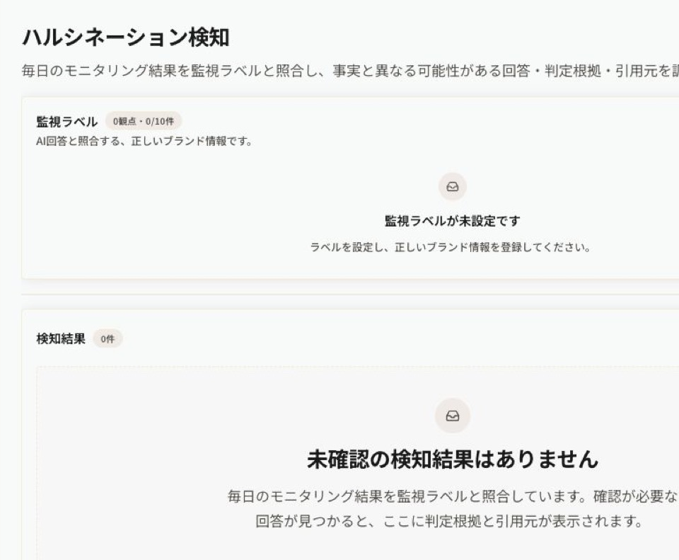 ハルシネーション検知画面
